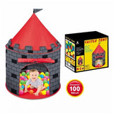 Kids Knight Castle Play Tent with 100 Pit Balls, Pop-up Play Tent with Storage Pocket 30877250