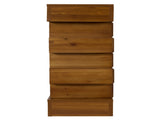 Geometric Block Stacked Wood Console Table with Warm Natural Finish W3123P369192