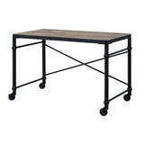 Rectangular Wooden Table Top Writing Desk, Rustic Oak and Black B016P317523