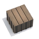 Patio Floor Tiles Pack of 22 WPC Wood-Plastic Composite Patio Deck Tiles DIY Interlocking Decking W206P201284