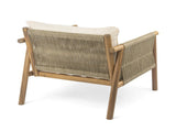 28" Modern Outdoor Woven Lounge Chair with Solid Wood Frame and Comfortable Polyester Cushions, N767P375341T
