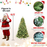 Artificial 6ft Green Christmas Tree with 1339 PE/PVC Mixed Branch Tips, 350 UL warm white led, 19428903
