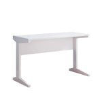 ZUN Simple White Desk, Laptop Desk with I-Shaped Sturdy Legs B107130817