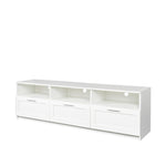 ZUN White modern minimalist TV cabinet 80 inch TV stand, open locker Living Room Bedroom 10275126