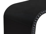 Black wood Console Table, 59in Entryway Table, Curved Waterfall-style Table,Console table with wood W2729P239168