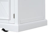 54.9" Kitchen Island with Drop Leaf, Power Outlet, Kitchen Storage Cart with 4 Door Shelves, Cross 57632975