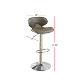 ZUN Adjustable Espresso Faux Leather Bar Stools, Set of 2 SR011563