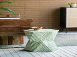 19x19x20" Tapered Green Garden Capiz Stool, Accent Side Table W2078P487549