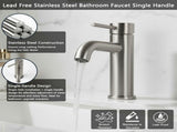 Single Handle Bathroom Faucet Lavatory Faucet Stainless Steel Single Hole-T10, Brushed NickelUnable 33582304