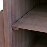K&K 40.5" Outdoor Grill Cart with Stainless Steel Top, Solid Wood Outdoor Storage Cabinet with Drop N707P228272Z