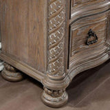 Transitional Rustic Natural Tone 1pc Nightstand Only Solid wood 3-Drawers Bronze Round Knobs Bedside B011139601