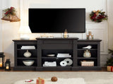 Media Console Table with Large Storage Cabinet, Modern TV Media Entertaionment Stand, Grey, W1758P206559