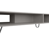 Bagdad Coffe table in Melamine, Hairpin Legs, Smoke B128P237136
