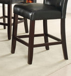 ZUN Modern Counter Height Chairs Black Faux Leather Tufted Set of 2 High Chairs Dining Seating B011130016