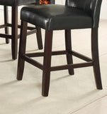 ZUN Modern Counter Height Chairs Black Faux Leather Tufted Set of 2 High Chairs Dining Seating B011130016