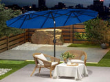Outsunny 9.5' Double-sided Patio Umbrella with 3 Air Vents, Tilt and Crank, Outdoor Umbrella, Navy W2225P485595