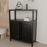 Black Large Capacity Bamboo Cabinet Furniture for Bathroom Living Room Bathroom Bamboo W2207P327622