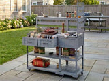 (With Assembly Video) 62.3'' Patio Kitchen Island Solid Wood Kitchen Cart with Stainless N717P417963E