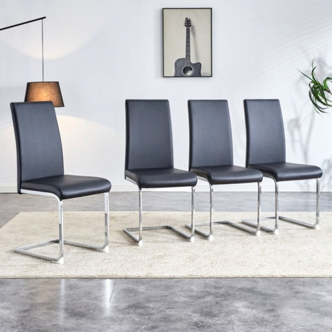 ZUN Modern dining chairs, PU faux leather backrest cushioned edge chairs, suitable for dining, kitchen, W1151P145210