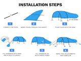 Extra-large camping beach tent suitable for 4-8 people, UV protection, comes with ground spikes and 60056679