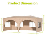 ZUN 10'x20' EZ Pop Up Canopy Outdoor Portable Party Folding Tent with 6 Removable Sidewalls Carry Bag W1212136040