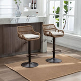 COOLMORE Modern Swivel Bar Stools Set of 2 Adjustable Counter Height Chairs with Footrest for W39594819