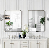 ZUN Wall Mirror 24x36 Inch Black Rectangular Mirror Metal Framed Mirror Vanity Mirror Dressing Mirror, W1435P151589