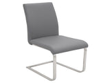 Contemporary Dining Chair in Grey Faux Leather - Set of 2 B202P223519
