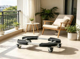 15-22.8 in Adjustable Trash Can Dolly, 440 lbs Capacity, 4 Lockable Wheels, Heavy Duty Rolling Base, 85907368