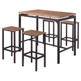 Weathered Chestnut and Dark Bronze 5-piece Bar Set B062P145468