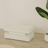 White Color Three-Tier Foldable Coffee Table with Drawers for Living Room Home Furniture W650P263502