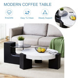 ZUN The detachable double-decker coffee table, the stylish is more precious, and the detachable W1151P184831