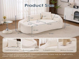 LY-048 Compression Curved Chaise Longue Chair Indoor, Modern Chenille Loveseat Couch with Deep Seat W2231P401698