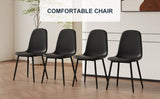 ZUN Modern Minimalist Black Dining Chair Set - Four Chairs per Box, Stable and Comfortable.Modern W1151P224750