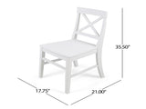 Roshan Farmhouse Acacia Wood Dining Chairs, White 62888.00WHI