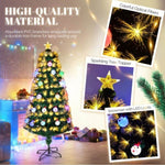 ZUN 4 FT Pre-lit Fiber Optic Christmas Tree, Artificial Xmas Tree with Lighted Top Star and Snowflakes, 55699558