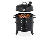 43 x 52 x 85 cm Black Cylindrical Smoker with Chimney Powder-Coated Iron 63817602