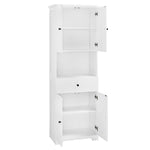 ZUN Tall Bathroom Cabinet with Four Doors, Large Storage Space Open Shelve, Upper Storage Cabinet, White 82111531