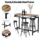 5-Piece Kitchen Counter Height Table Set, Bar Table with 4 Stools W57863979