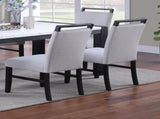 Contemporary Style 2pc Dining Chairs w Wooden handle Upper back Rest Charcoal Wooden Legs Soft B011P367203