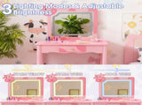 Pink MDF solid wood legs, spray paint silkscreen printing, cow pattern, 1-drawer children's 02786940