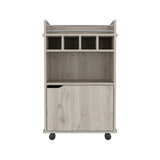 Phoenix Bar Cart with 2 Open Shelves 4 Cubbies and Cabinet B200P173180