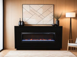 62 inch Fireplace Mantel, Black Finish B108P255366