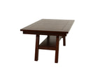 ZUN Dining Table Rectangle Dining Table w Shelve 1pc Table Only Rubber wood Dark Walnut Finish Dining B011P192196