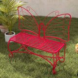 ZUN Butterfly Cast Metal Garden Bench, Outdoor Bench Patio Seat, Park Bench Outdoor Seating for Garden, W2167P215369