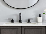 Bathroom Faucet 2 Handle Matte Black Bathroom Faucet Widespread 3 Hole 360&deg Swivel Spout Modern 27849756