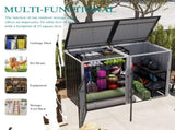 Garbage Bin Shed Stores 2 Trash Cans Metal Outdoor Bin Shed for Garbage Storage,54 cubic feet of 42366856