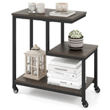 3-layer gray edge table with wheels 19688643