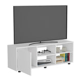 Adel 51" Wide Tv Stand with One Door Cabinet , Four Open Shelves, Cable Management, Living, Tv B070P254800