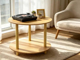 2-Tier Round End Table, Small Side Table For Room, Round Corner Table for Small Spaces, 70946243
